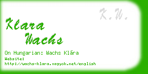 klara wachs business card
